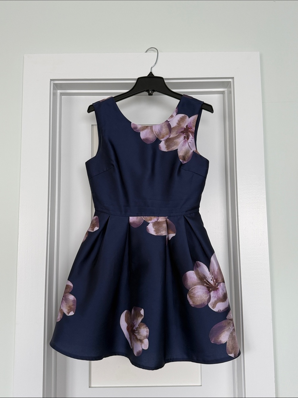 Lucy Paris Navy Floral Sleeveless Fit-and-Flare Dress
